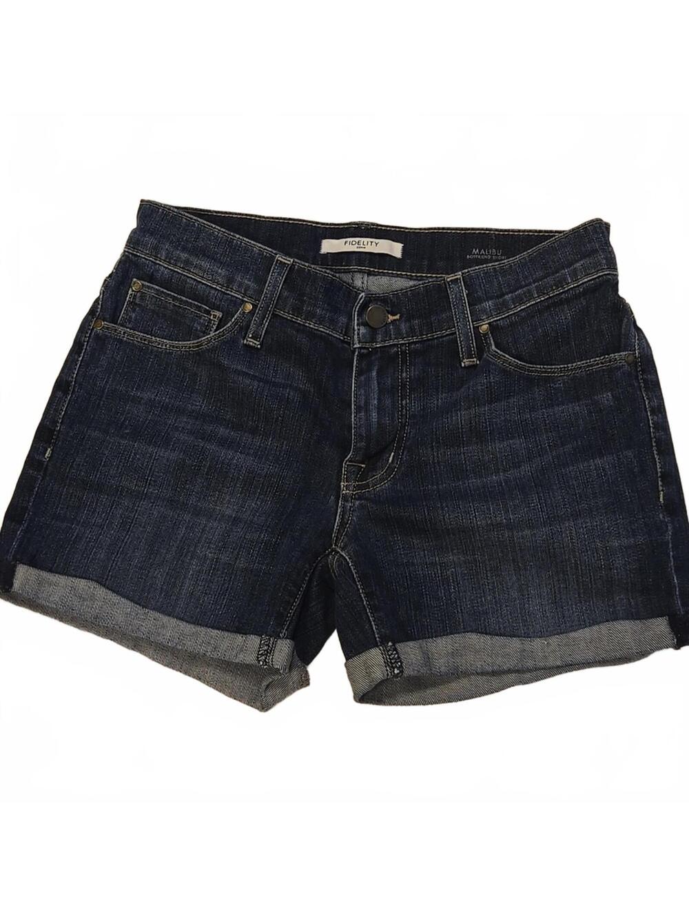 Fidelity Malibu Boyfriend Cuffed Jean Shorts Size 24 Waist US 00